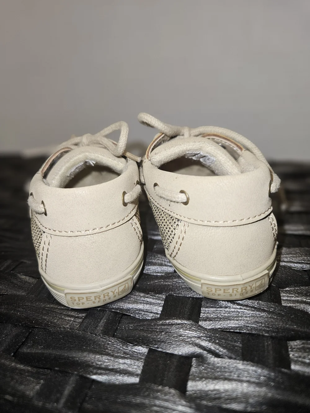 Sperry Kids Light Tan Moccasin Boat Shoes with Laces